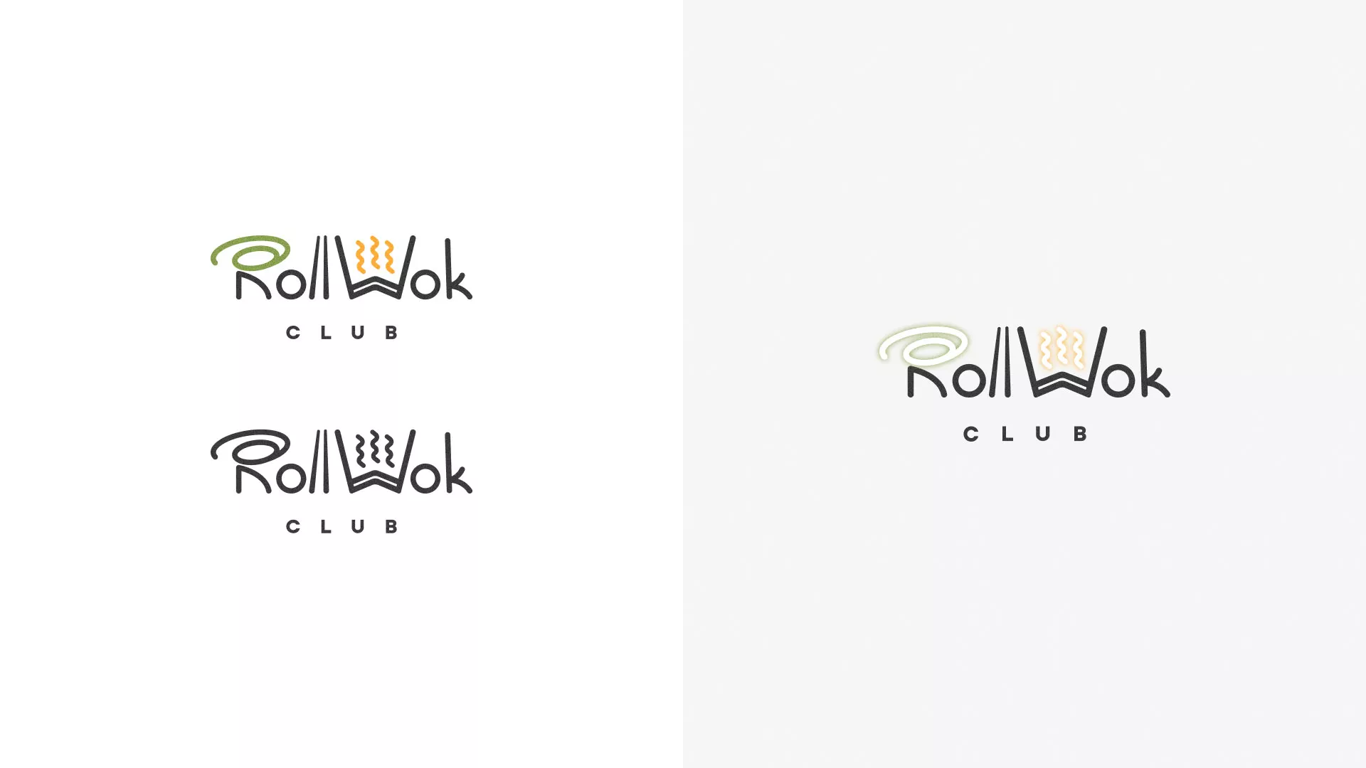 Разработка логотипа и фирменного стиля суши-бара «Roll Wok Club» в Сретенске